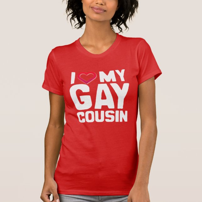 CAMISETA ME ENCANTA MI PRIMA GAY - - (Anverso)