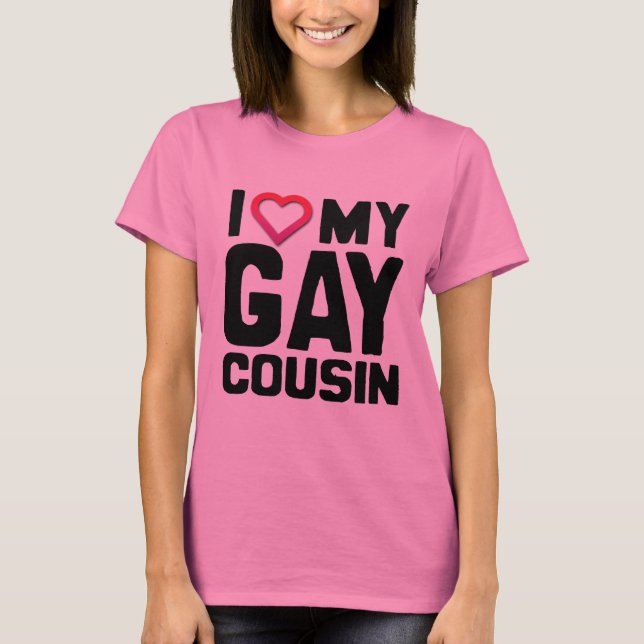 CAMISETA ME ENCANTA MI PRIMA GAY - (Anverso)