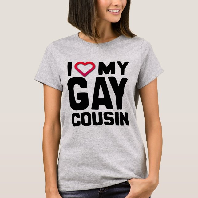 CAMISETA ME ENCANTA MI PRIMA GAY - (Anverso)