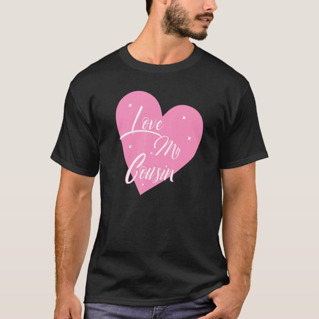 Camiseta Me encanta mi primo Corazón mi primo gráficos (Anverso)