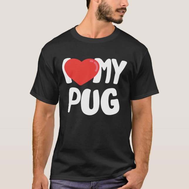 Camiseta Me encanta mi Pug (Anverso)