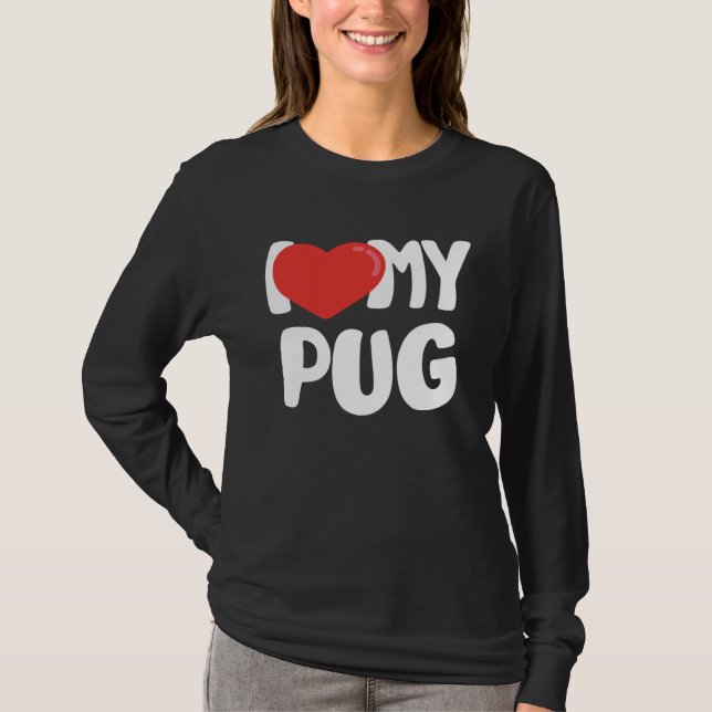 Camiseta Me encanta mi Pug (Anverso)
