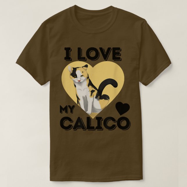 Camiseta Me encanta mi regalo de amor de gato de Calico (Diseño del anverso)
