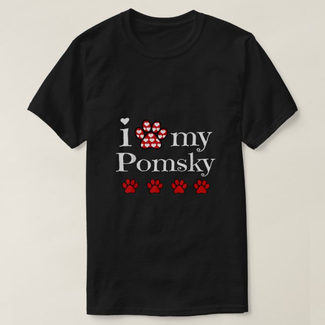 Camiseta Me encanta mi regalo de Pomsky para los Navidades  (Diseño del anverso)