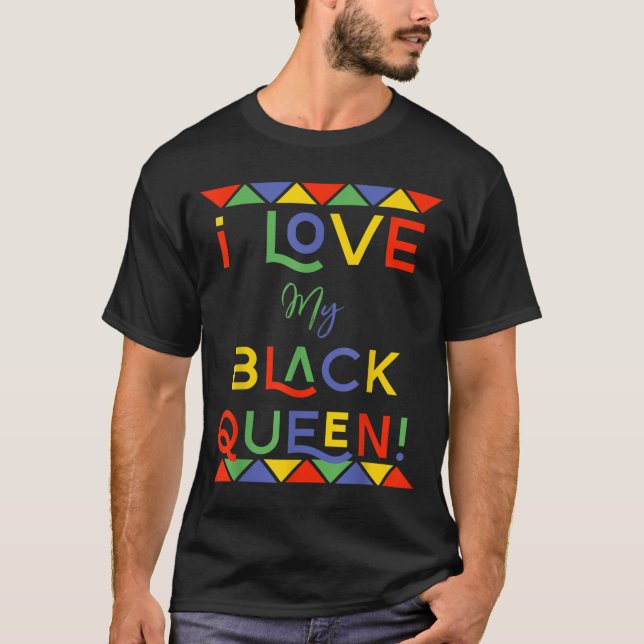 Camiseta me encanta mi reina negra novio afroamericano g (Anverso)