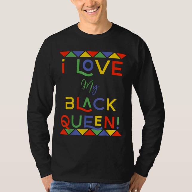 Camiseta me encanta mi reina negra novio afroamericano g (Anverso)