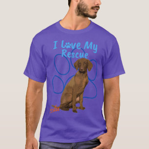 Camiseta Me encanta mi rescate Vizsla Perro adoptado por Gu