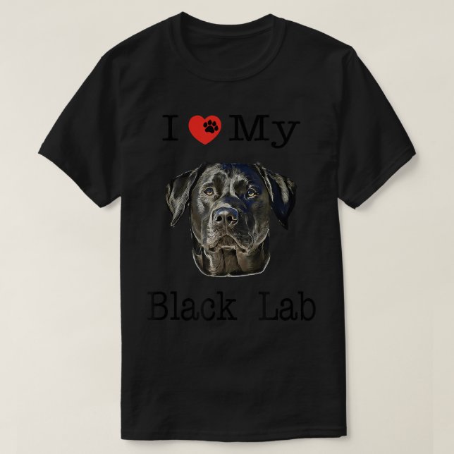 Camiseta Me encanta mi retrato de laboratorio negro de Labr (Diseño del anverso)