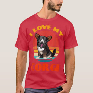 Camiseta Me encanta mi retro de amante de los perros galese