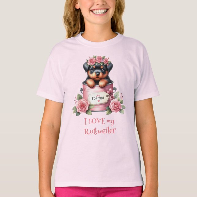 Camiseta ME ENCANTA mi Rottweiler (Anverso)