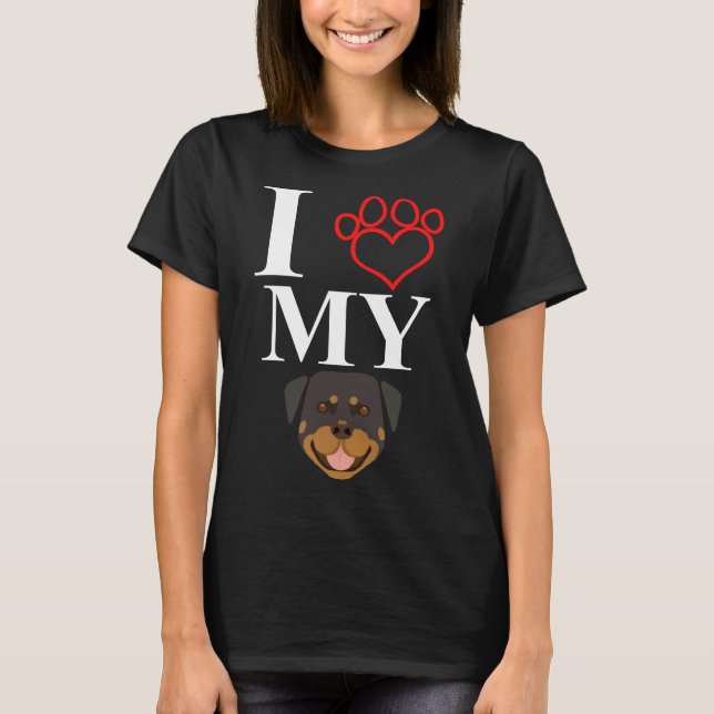 Camiseta Me encanta mi Rottweiler 7 (Anverso)