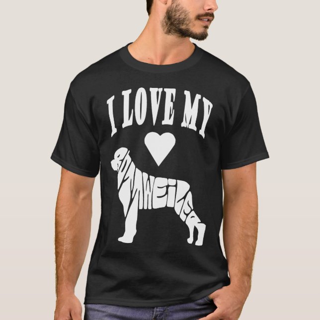 Camiseta Me Encanta Mi Rottweiler Por La Madre Del Perro Y  (Anverso)