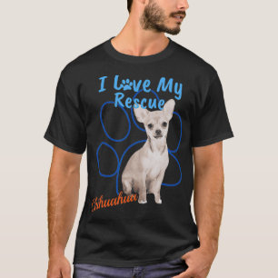 Camiseta Me encanta mi salvamento Chihuahua Perro adoptado 