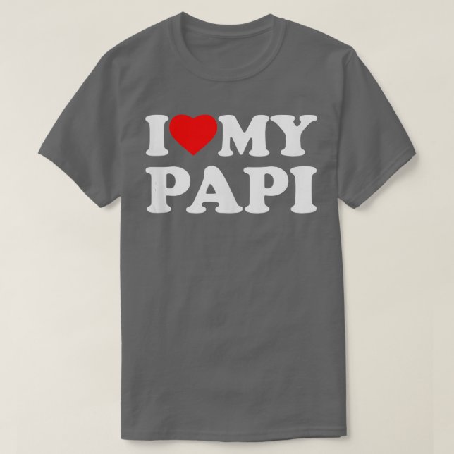 Camiseta Me encanta mi tanque de corazón de Papi (Diseño del anverso)