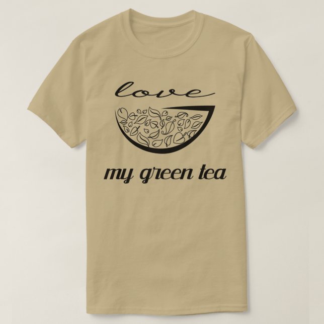 Camiseta me encanta mi té verde 1 (Diseño del anverso)
