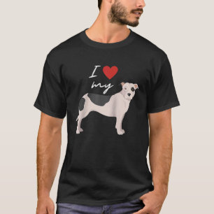 Camiseta Me encanta mi terror negro y blanco americano de p