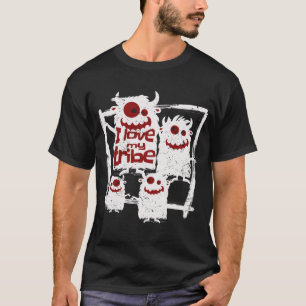 Camiseta Me encanta mi tribu Funny Monster Family Halloween