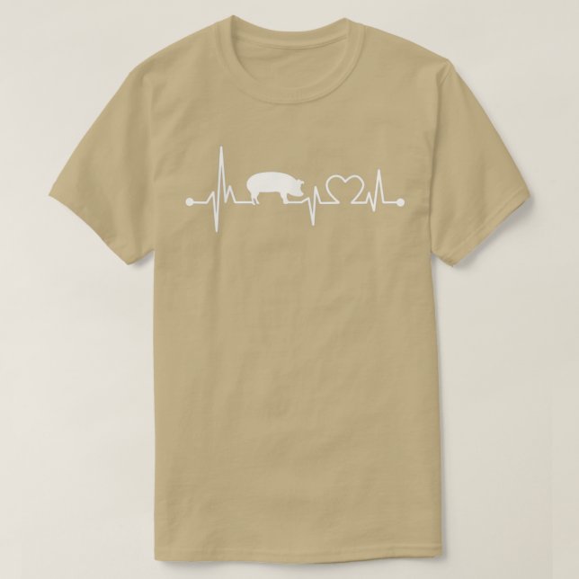 Camiseta Me encanta mi válvula de corazón de cerdo EKG Hear (Diseño del anverso)
