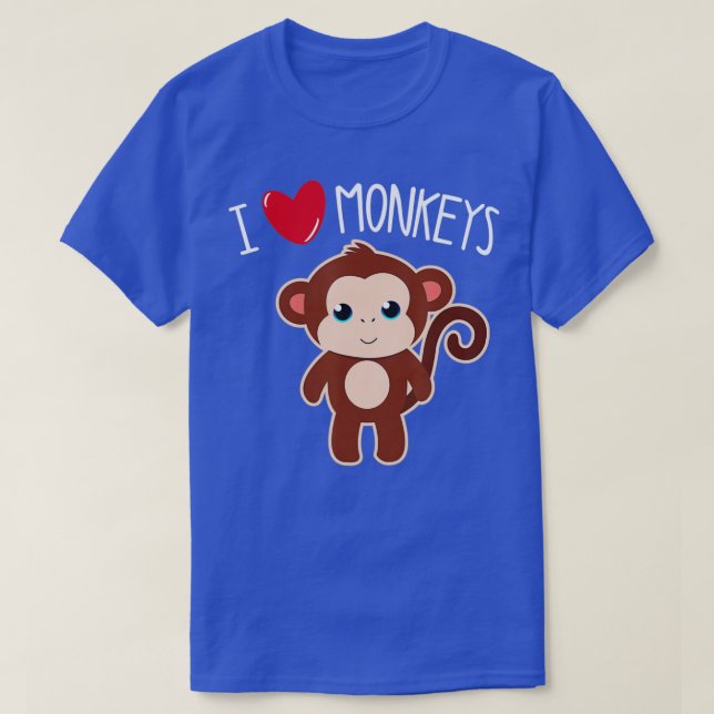 Camiseta ME ENCANTA MONKEYS Gracioso Mono Lover Corazón Cut (Diseño del anverso)