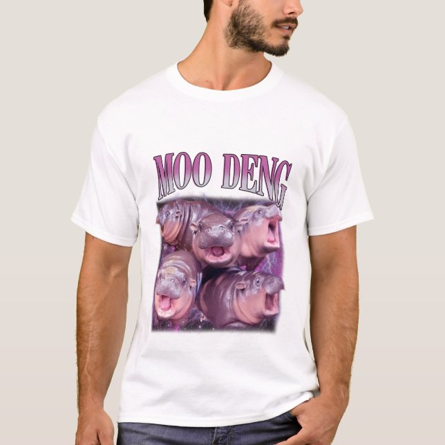 Camiseta Me encanta Moo Deng Bootleg Te amo Bouncy Pig (Anverso)