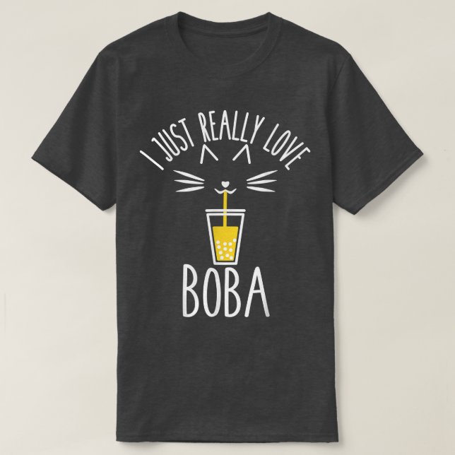 Camiseta Me Encanta Mucho El Té De Bóveda De Gato Boba (Diseño del anverso)