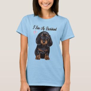 Camiseta Me encanta My Dachshund, un perro salchicha. Camis