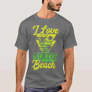 Camiseta Me encanta Myrtle Beach South Carolina Retro Palm 