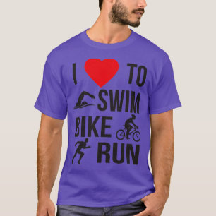 Camiseta Me Encanta Nadar Bicicleta Correr Triatleta Deport