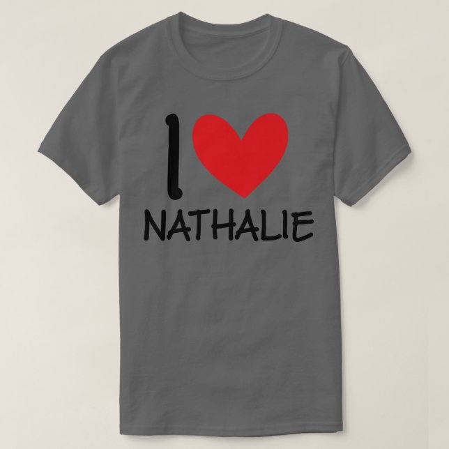 Camiseta Me encanta Nathalie Nombre Chica Personalizada Muj (Diseño del anverso)