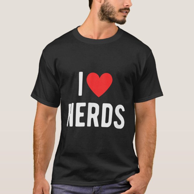 Camiseta Me Encanta Nerds Funny Geeky Grafal Corazón Nerd (Anverso)