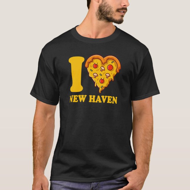 Camiseta Me Encanta New Haven Connecticut Pizza I Heart New (Anverso)