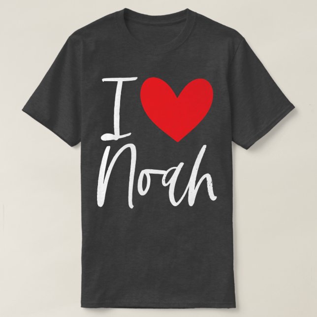 Camiseta Me Encanta Noah Name Personalized Boy Man BFF Frie (Diseño del anverso)