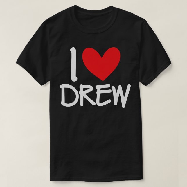 Camiseta Me Encanta Nombre Drew Hombres Personalizados Guy  (Diseño del anverso)