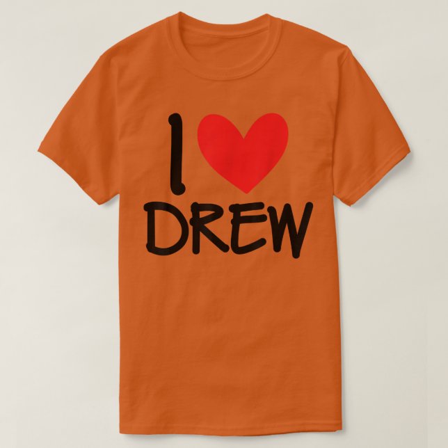 Camiseta Me Encanta Nombre Drew Hombres Personalizados Guy  (Diseño del anverso)