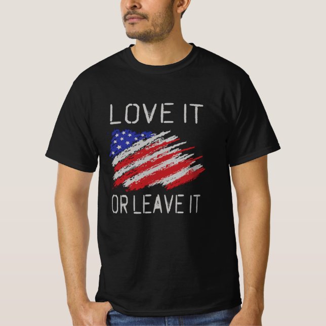Camiseta Me encanta o deja la bandera de EE. UU. (Anverso)
