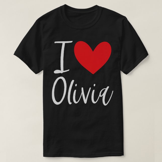 Camiseta Me encanta Olivia Nombre Chica Personalizada Mujer (Diseño del anverso)
