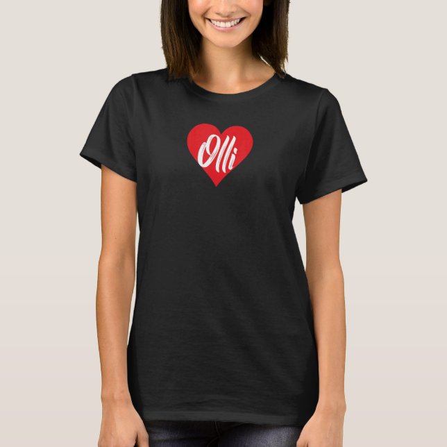 Camiseta Me encanta Olli Nombre I Corazón Nombrado (Anverso)