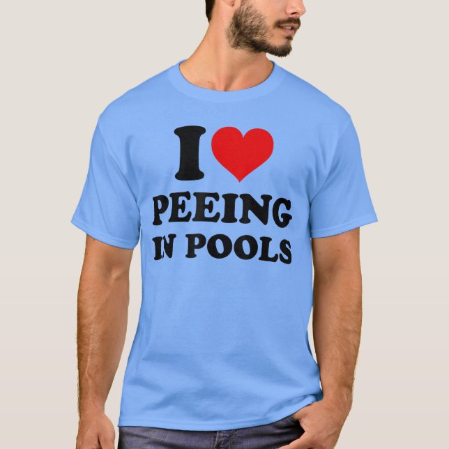 Camiseta Me encanta orinar en piscinas divertido pis en pis (Anverso)