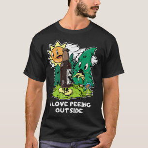 Camiseta Me encanta orinar fuera Retro divertido camping be