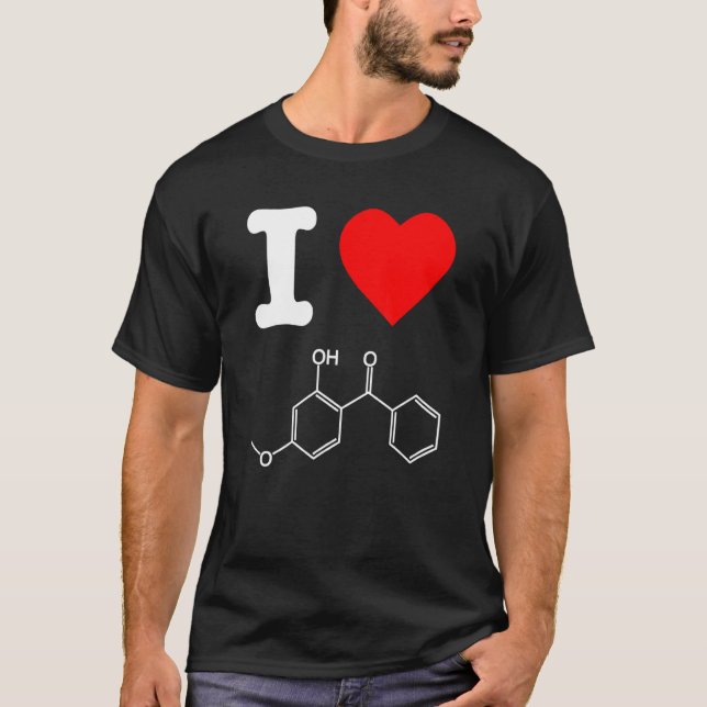 Camiseta Me encanta Oxybenzone Suncreen Skincare Chemical F (Anverso)