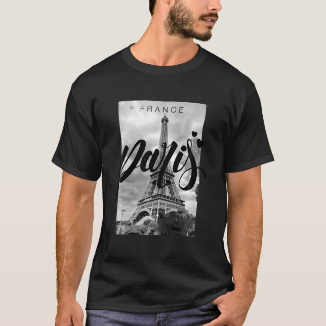 Camiseta Me encanta Paris Guay Real Paris Francia Skyline F (Anverso)