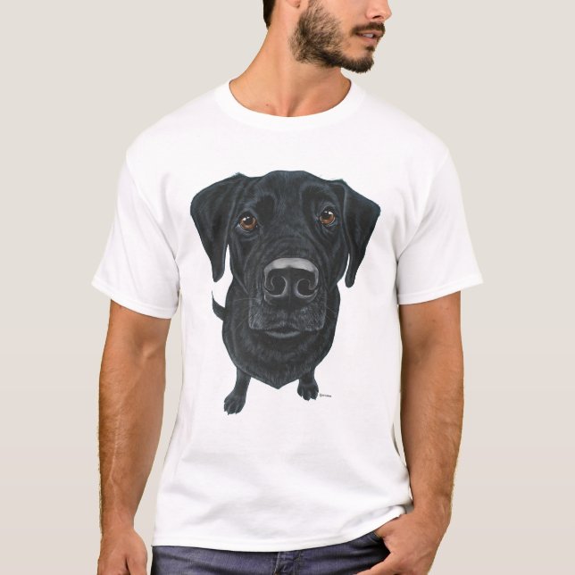 Camiseta Me encanta perro negro labrador (Anverso)