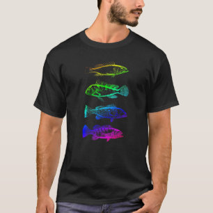 Camiseta Me encanta pescar arcoiris arcoíris Darwin Illu