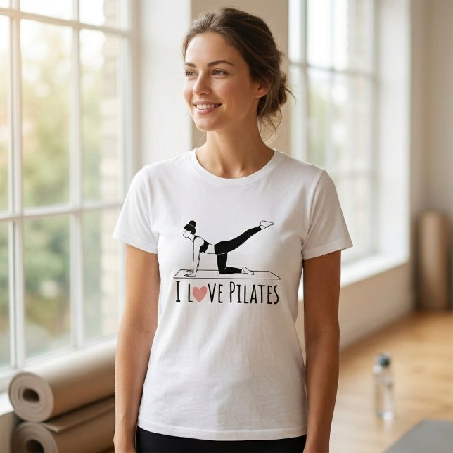 Camiseta Me Encanta Pilates Cita Sencillo Tee De Entrenamie (Pilates Tshirt)