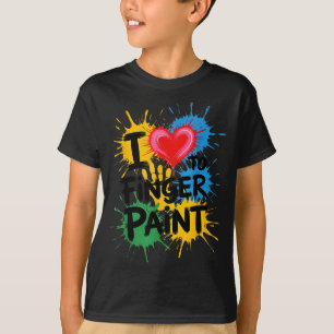 Camiseta Me encanta pintar con los dedos parejas profesora 