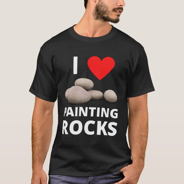 Camiseta Me encanta pintar Rocas Rocas Rock Corazón Amabili (Anverso)