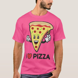 Camiseta Me encanta Pizza I Heart Cartoon Character Peppero