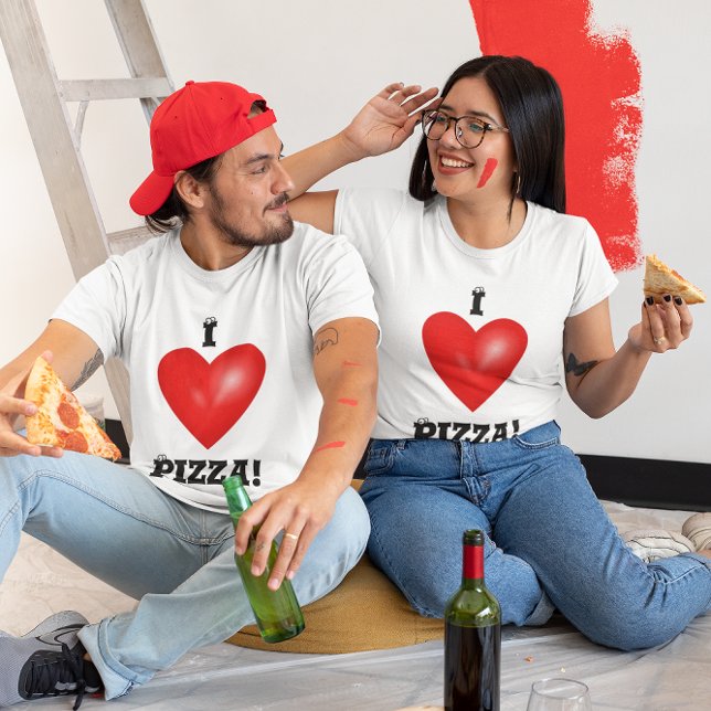 Camiseta Me encanta Pizza Unisex (Pepperoni Pizza Slice Dark Shirt)