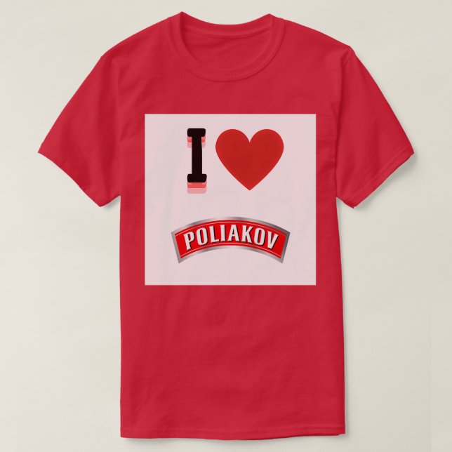 Camiseta Me encanta Poliakov Vodka (Diseño del anverso)
