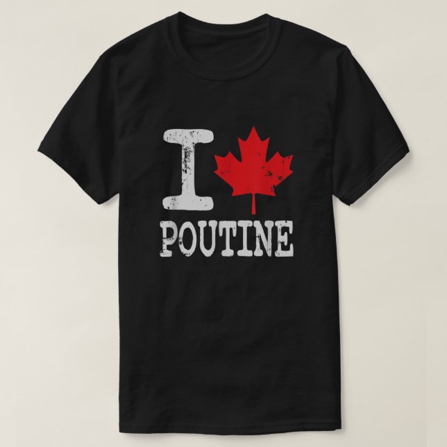 Camiseta Me encanta Poutine Funny Bandera Francesa Canadien (Diseño del anverso)